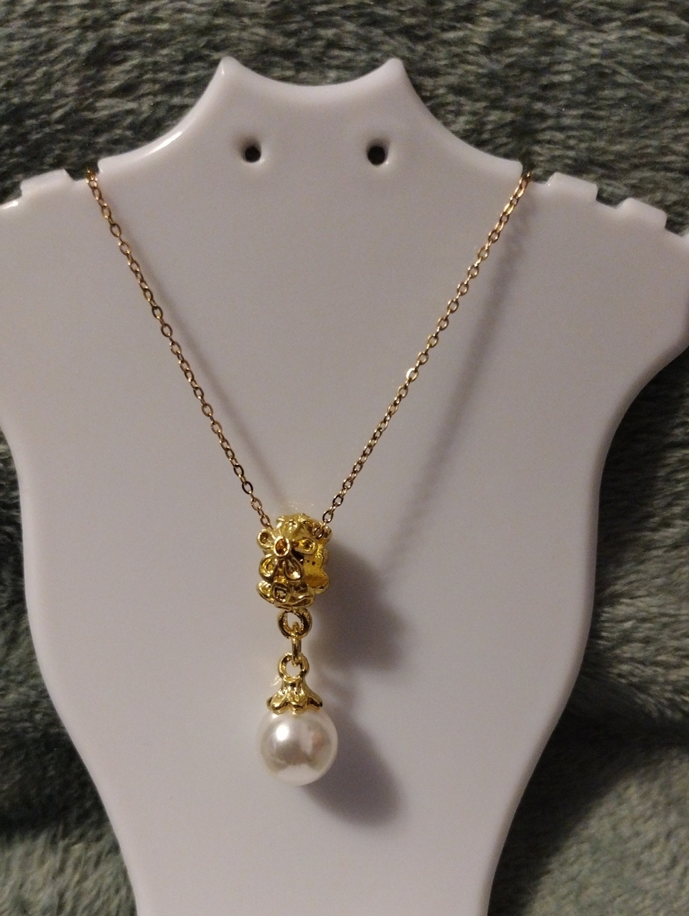 Gold-Tone Pearl Drop Necklace